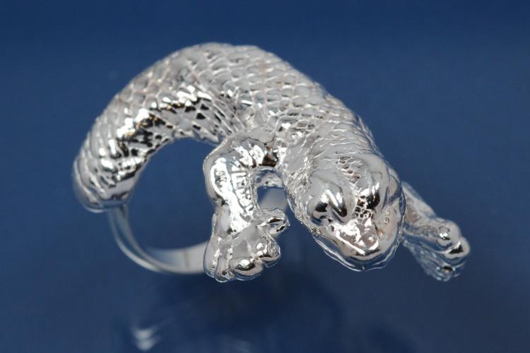 Ring Monitor Lizard hollow 925/- Silver