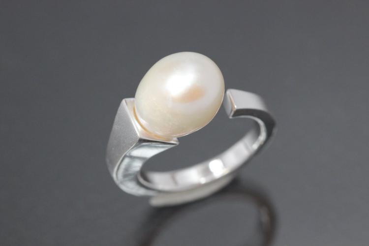 Ring, Perldesign 925/- Silber mit Süßwasserperle (SWP)