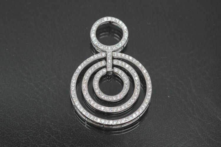 aLEm Anhänger Fire Circle mit Zirkonia 925/- Silber rhodiniert,