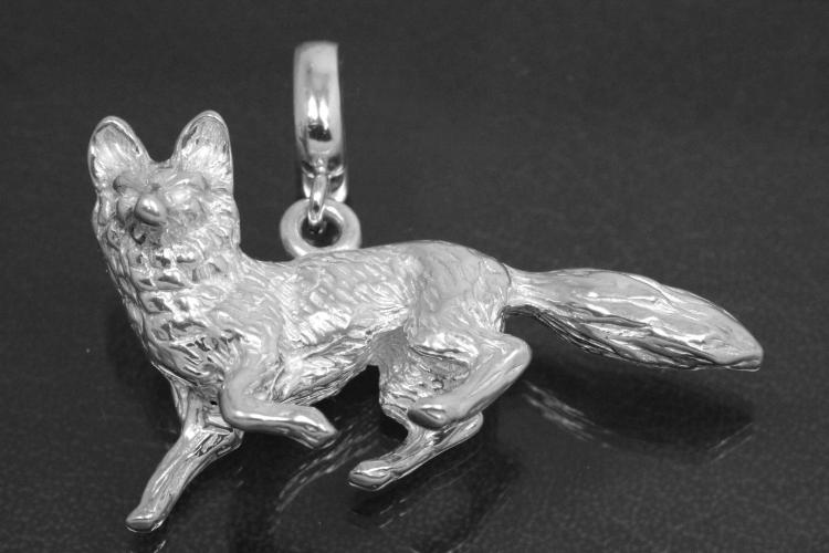 aLEm Pendant Fox with openable bail 925/- Silver