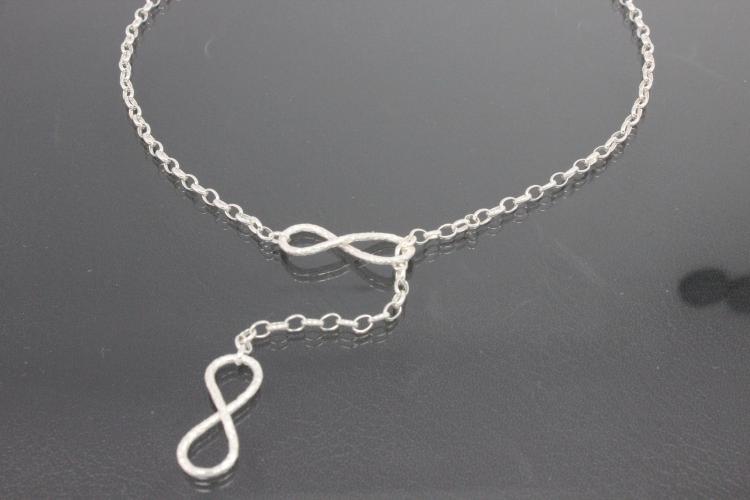 aLEm Necklace Infinity hammered 925/- Silver plated