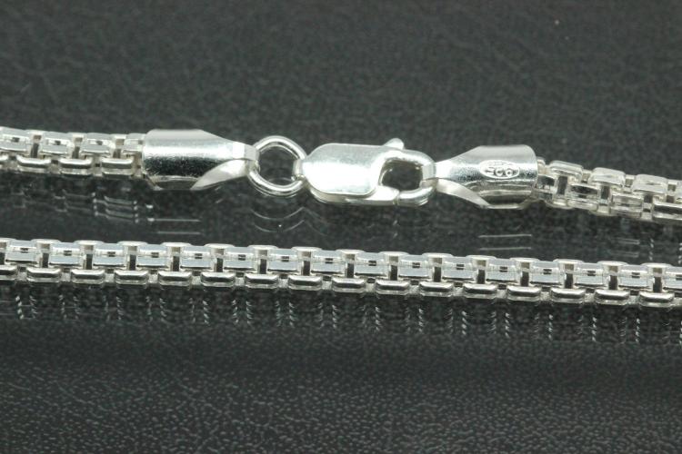 Doppelte Prinzenkette ca. 3,2mm 925/- Silber massiv mit Karabiner