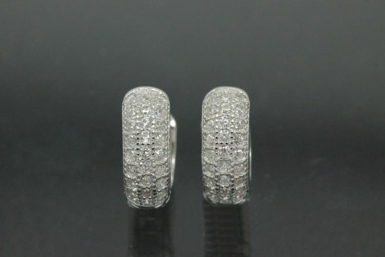 aLEm Klappcreolen 925/- Silber rhodiniert ca.AØ10,1mm, IØ6,9mm, MS1,6mm, Breite 3,8mm
