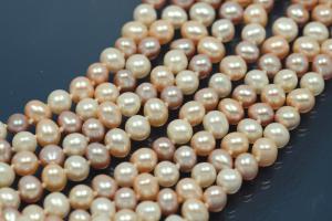 Potato multicolor Freshwater Pearls Necklace with 8-rows ca. Ø6mm , 8-rows and with 925/- Silver sliding clasp