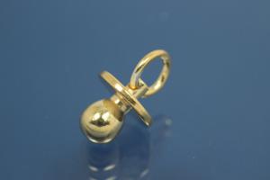 Pendant Pacifer 925/- Silver gold plated,