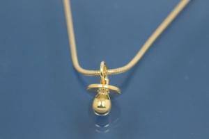 Pendant Pacifer 925/- Silver gold plated,