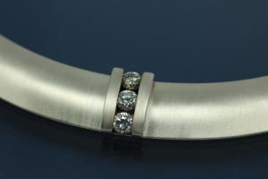 Collier Kleopatra 925/- Silber mit Zirkonia und Karabiner mattiert,