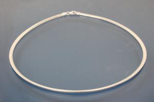 Omega necklace solid (not hollow) approx. size width 3,2mm, with trigger clasp, 925/- Silver