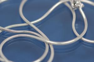 Snake Chain necklace solid (not hollow) approx. size Ø1,1mm with trigger clasp, 925/- Silver