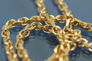 Anchor chain necklace solid (not hollow) 4 sides- dia cut Ø 3,0mm, with trigger clasp, 333/- Gold, available in different Lengths