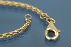 Spike chain necklace solid (not hollow) Ø 2,0mm, with trigger clasp, 333/- Gold, available in different Lengths