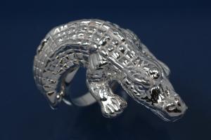 Ring Crocodile hollow 925/- Silver