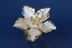 Ring im Lilien-Design 925/- Silber teilvergoldet