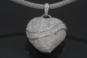 aLEm Anhänger Herz Lovely Heart mit Zirkonia 925/- Silber rhodiniert,