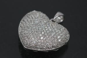aLEm Pendant Danty Heart with Zirconia 925/- Silver rhodium plated,