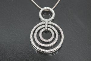 aLEm Pendant Fire Circle with Zirconia 925/- Silver rhodium plated,