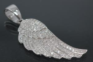 aLEm Anhänger Flügel Angel Wing mit Zirkonia 925/- Silber rhodiniert,