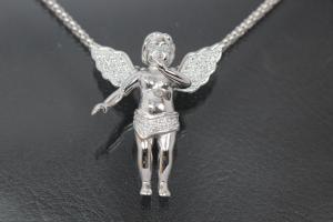 aLEm Pendant Lucky Fairy with Zirconia 925/- Silver rhodium plated,