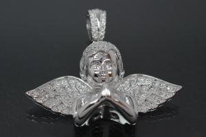aLEm Anhänger Unendlichkeitsengel  Infinity Angel  mit Zirkonia 925/- Silber rhodiniert,