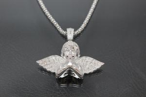 aLEm Anhänger Unendlichkeitsengel  Infinity Angel  mit Zirkonia 925/- Silber rhodiniert,