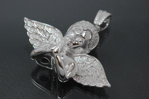 aLEm Anhänger Hochzeitsengel  Married Angel  mit Zirkonia 925/- Silber rhodiniert,