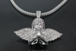 aLEm Pendant Married Angel with Zirconia 925/- Silver rhodium plated,