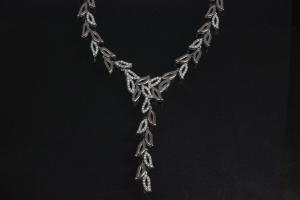 aLEm Necklace, Stage of Life with white Zirconia 925/- Silver rhodium plated,