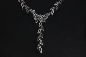 aLEm Necklace, Stage of Life with white Zirconia 925/- Silver rhodium plated,