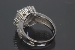 aLEm Juwelenring-Design mit weißen Zirkonia 925/- Silber  rhodiniert
