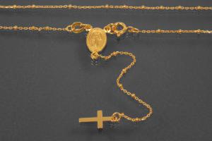 aLEm Lifestyle - Kette mit Kreuz und Medaille 925/- Silber vergoldet mit Federringverschluß