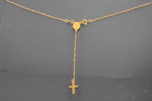 aLEm Lifestyle - chain with cross and medal 925/- silver gold plated with spring ring