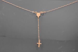 aLEm Lifestyle - chain with cross and medal 925/- silver rosé gold plated with spring ring