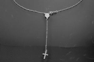 aLEm Lifestyle - chain with cross and medal 925/- silver rhodium plated with spring ring