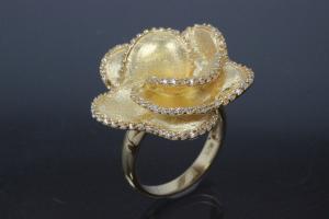 aLEm Ring Rosenkopf 925/- Silber vergoldet
