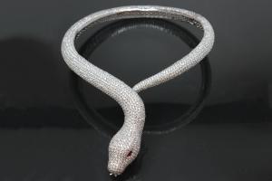aLEm necklace Snake White Mamba 925/- Silver rhodium plated,body approx. Size Ø 8-16mm, head 40 x 24mm, inside neck size approx. 40cm length