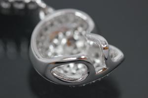 aLEm Pendant sapphire colour faceted Teardrop and Top as a Ammonite 925/- Silver rhodium plated and white Zirconia