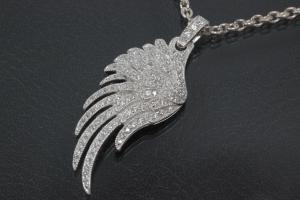 aLEm Pendant Angel Wing 925/- Silver rhodium plated,