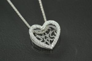 aLEm Anhänger Heart of Life mit Zirkonia 925/- Silber rhodiniert, poliert,