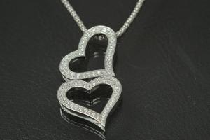 aLEm Anhänger Dancing Heart mit Zirkonia 925/- Silber rhodiniert, poliert