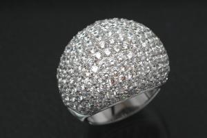 aLEm Ring Funkelnde Kuppel - Lighting Dome 925/- Silber rhodiniert mit weißen Zirkonia