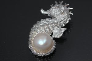 aLEm Pendant Seahorse with Pearl  925/- Silver