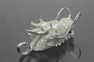 aLEm Pendant Dragon of Force 925/- Silver rhodium plated with Zirconia