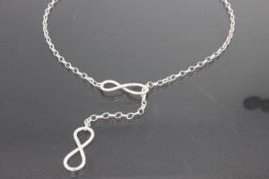 aLEm Collier Infinity Unendlichkeitssymbol borkiert 925/- Silber versilbert