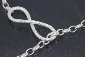 aLEm Collier Infinity Unendlichkeitssymbol borkiert 925/- Silber versilbert