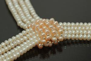 aLEm Freshwater Pearl Necklace Summer Dream 925/- Silver with four pearl strand infinitely an bail,