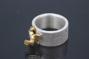 aLEm Ring Goldfröschchen by alain LE mondial 925/- Silber mit Teilvergoldung