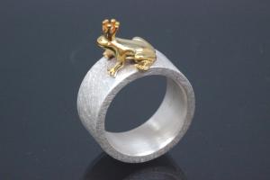 aLEm Ring Goldfröschchen by alain LE mondial 925/- Silber mit Teilvergoldung