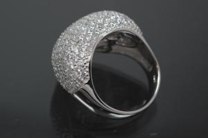 aLEm Ring Glittering Heart 925/- Silver rhodium plated, with white Cubic Zirconia