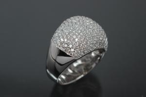 aLEm Ring Broad Sparkles 925/- Silver rhodium plated, with white Cubic Zirconia and undergallery