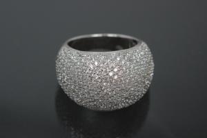 aLEm Ring Broad Sparkles 925/- Silver rhodium plated, with white Cubic Zirconia and undergallery